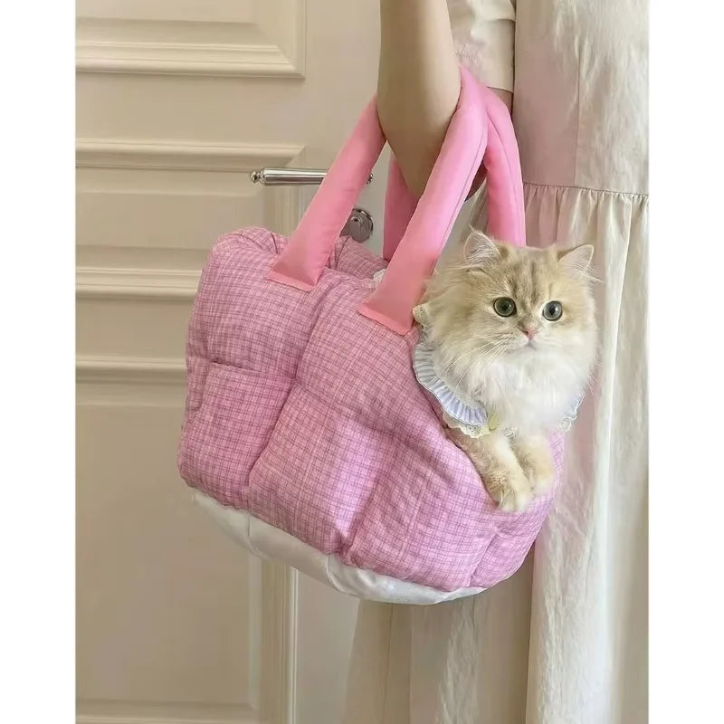 Cute Plaid Pet Carrier Backpack