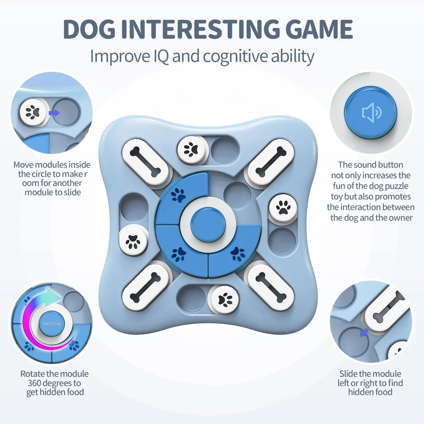 Interactive Slow Feeder Puzzle Dog Bowl