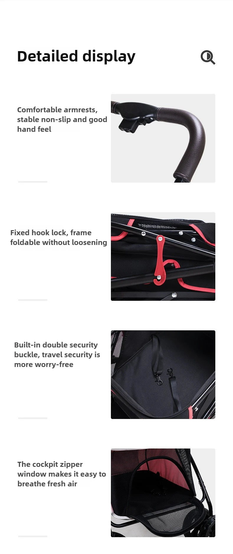 Double-Layer Foldable Pet Stroller