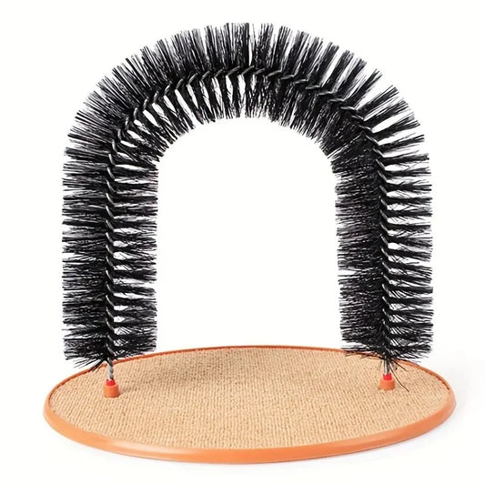 Self-Grooming Cat Arch with Scratching Pad