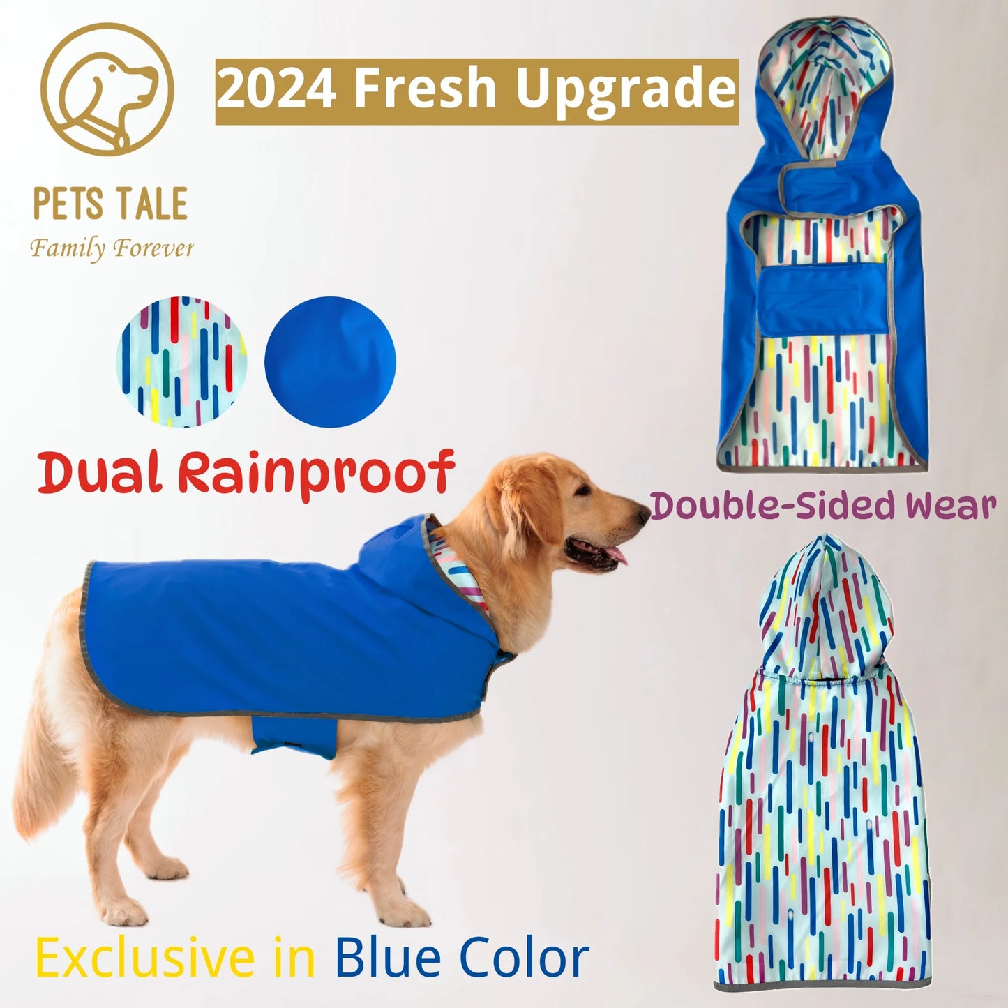 Double-Layer Reversible Dog Raincoat