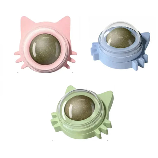 Rotatable Wall-Mounted Catnip Ball Toy