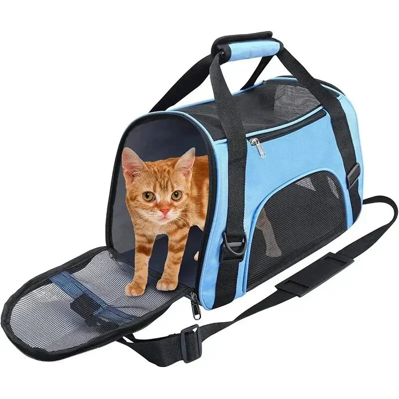 Foldable 4-Sided Pet Travel Carrier Bag