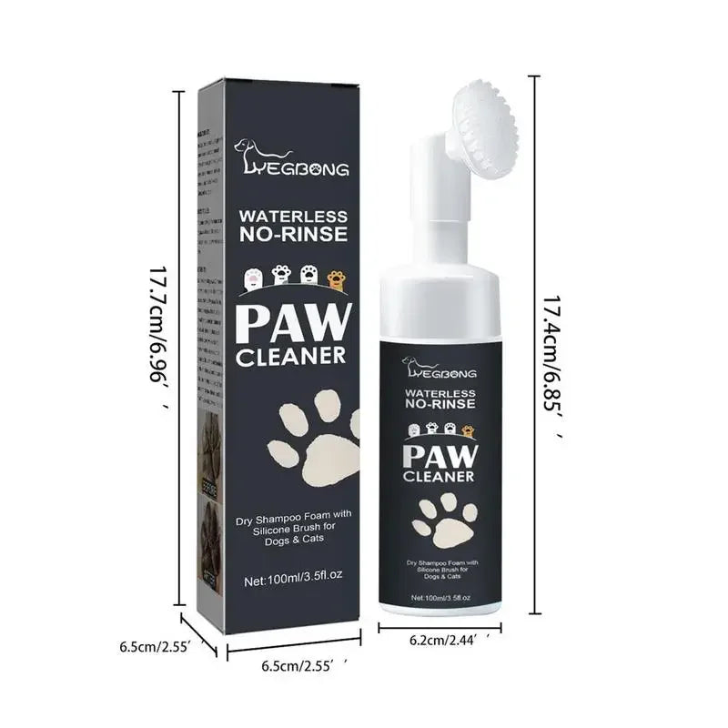 Waterless Pet Paw Cleaning Foam with Brush