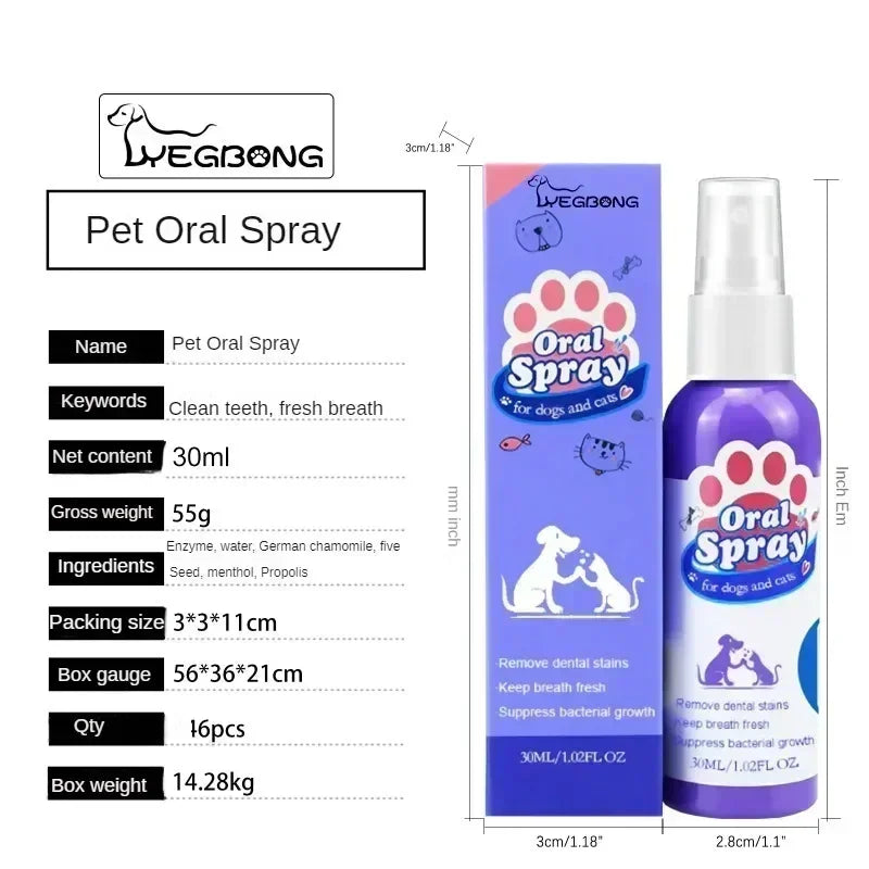 Pet Teeth Cleaning Spray for Fresh Breath