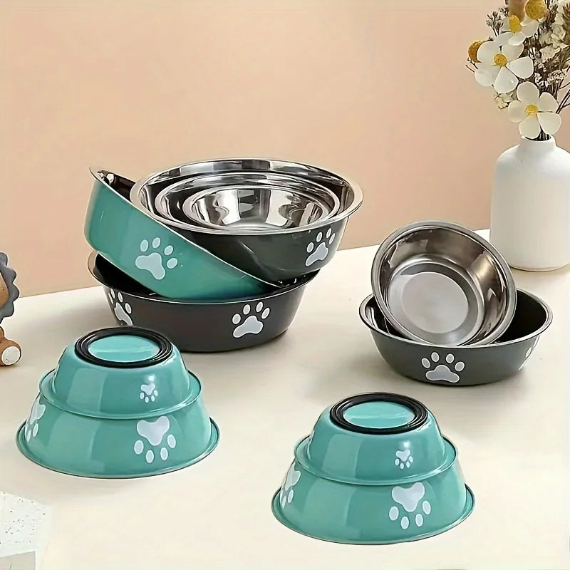 1Pcs Premium Stainless Steel Pet Food & Water Bowl