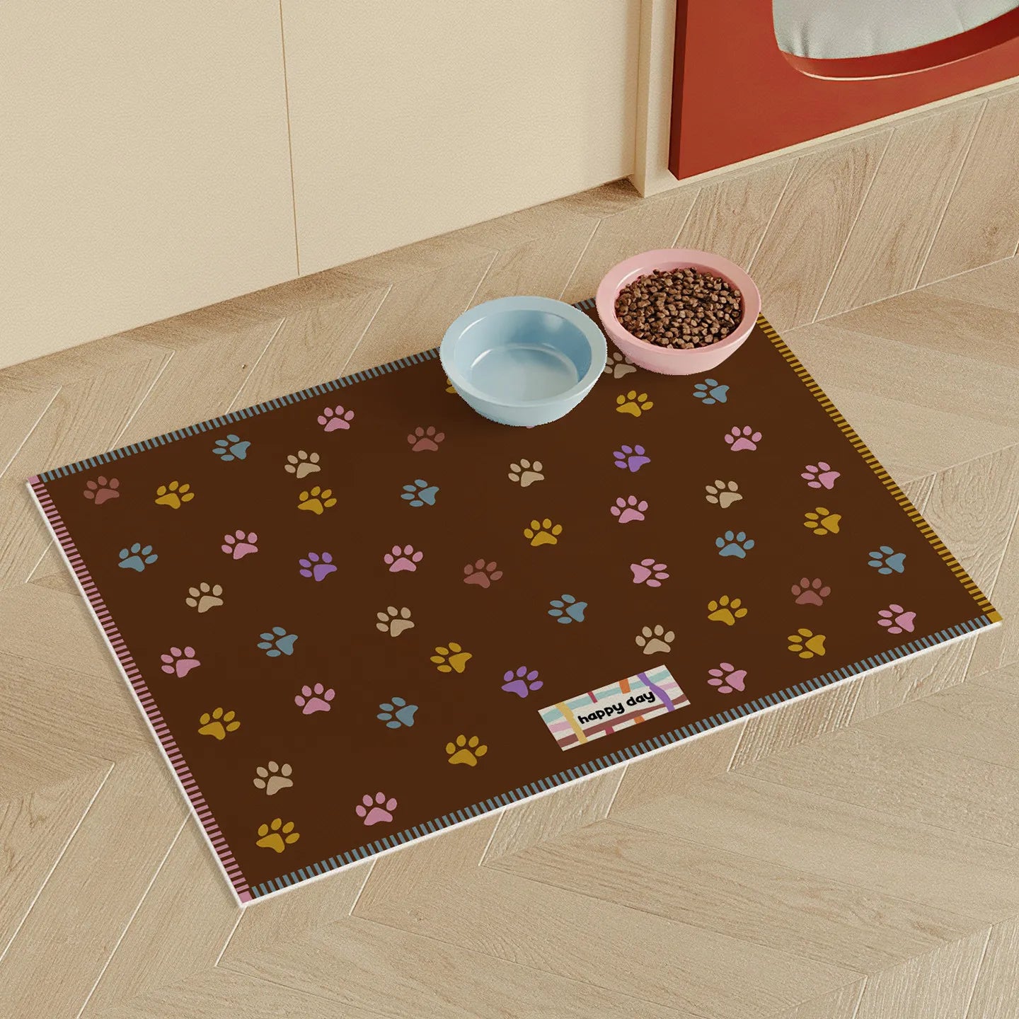 Cute Waterproof Non-Slip Pet Feeding Mat