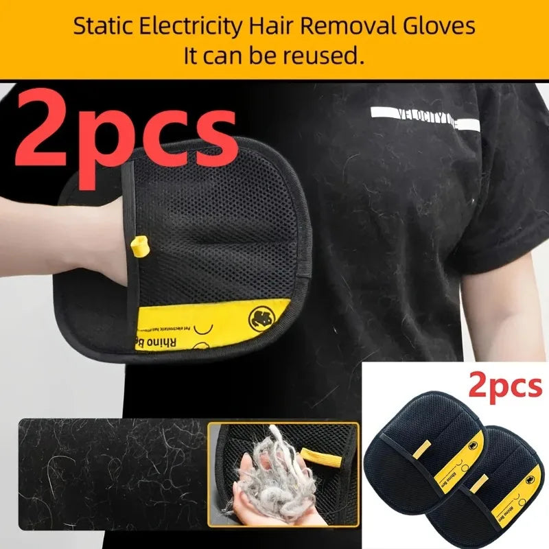Static Pet Hair Removal Grooming Gloves