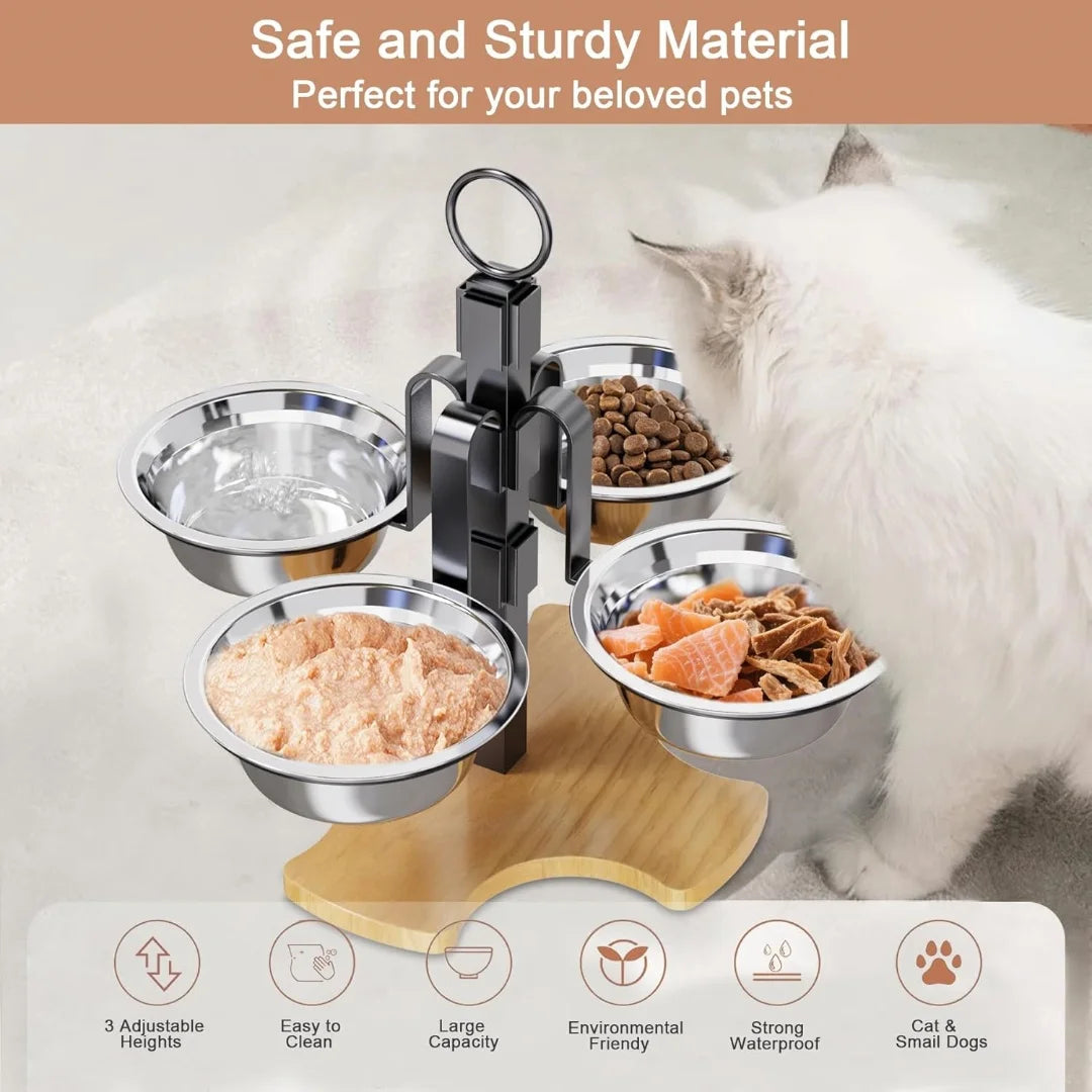 Adjustable Elevated Pet Bowls with Stand