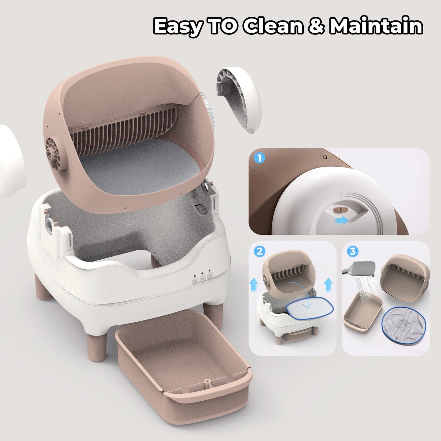 Automatic Self-Cleaning Cat Litter Box with App Control