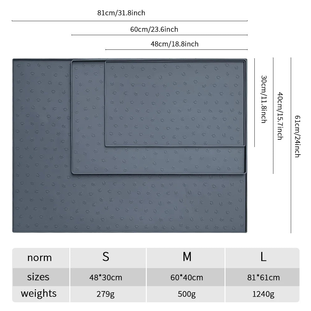 Silicone Waterproof Non-Slip Pet Feeding & Litter Mat