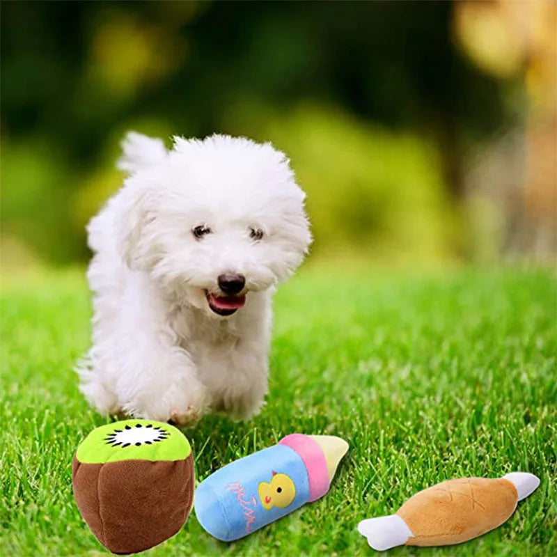 Plush Squeaky Bone Dog Toy