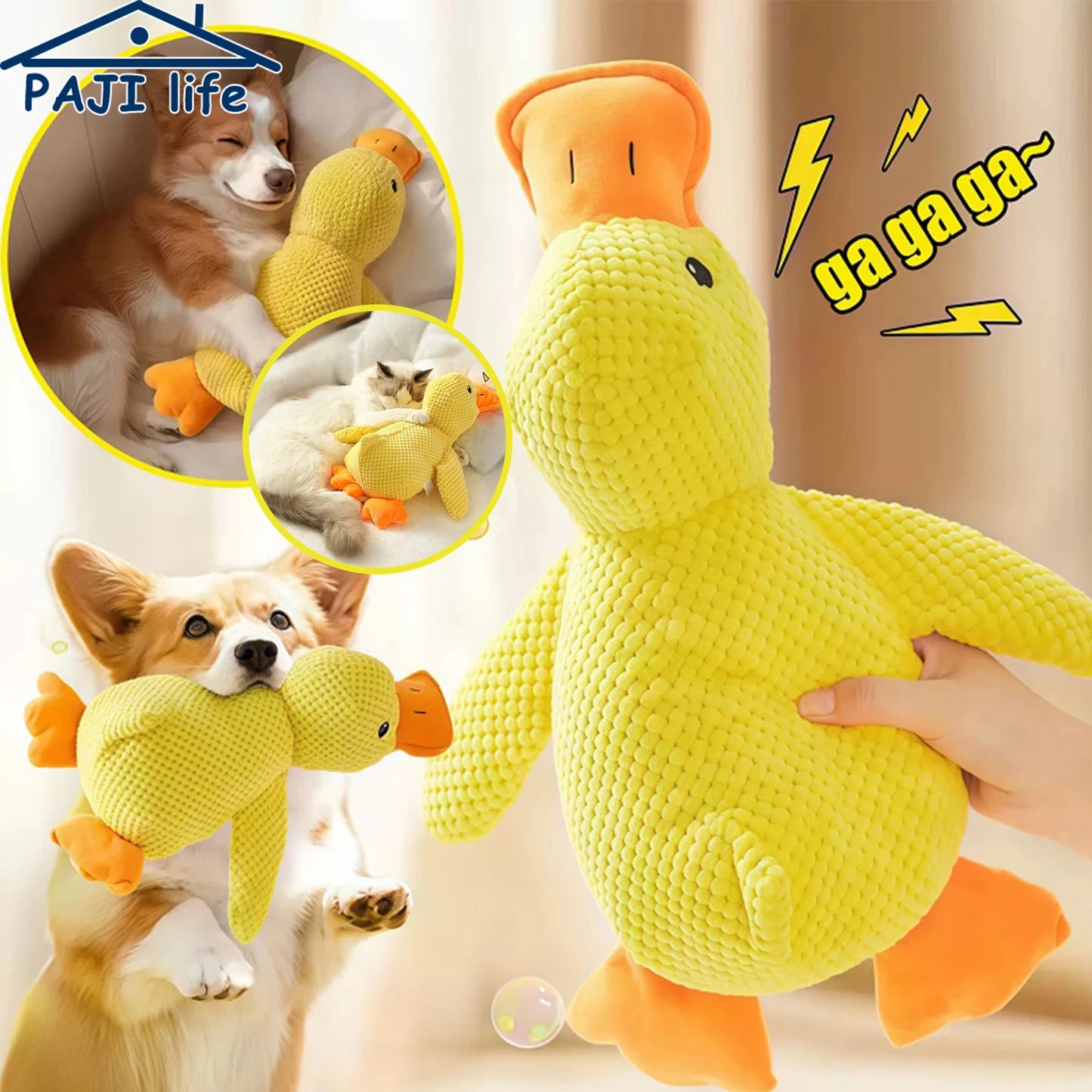 Durable Plush Duck Squeaky Dog Toy