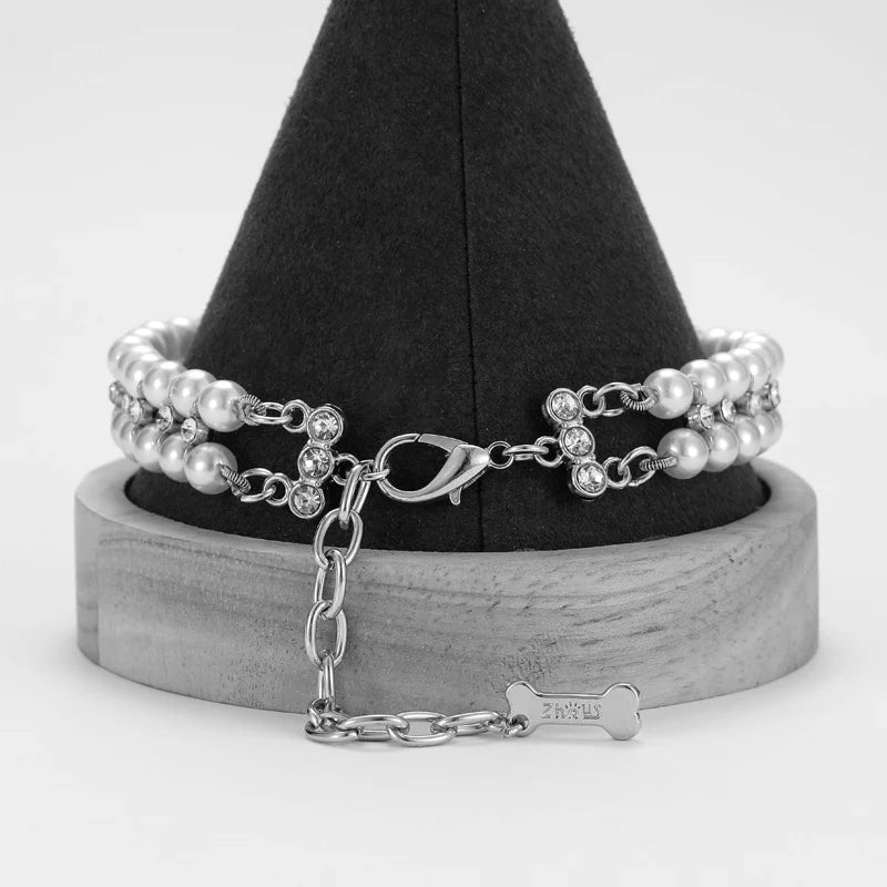 Luxury Pearl Rhinestone Pet Collar