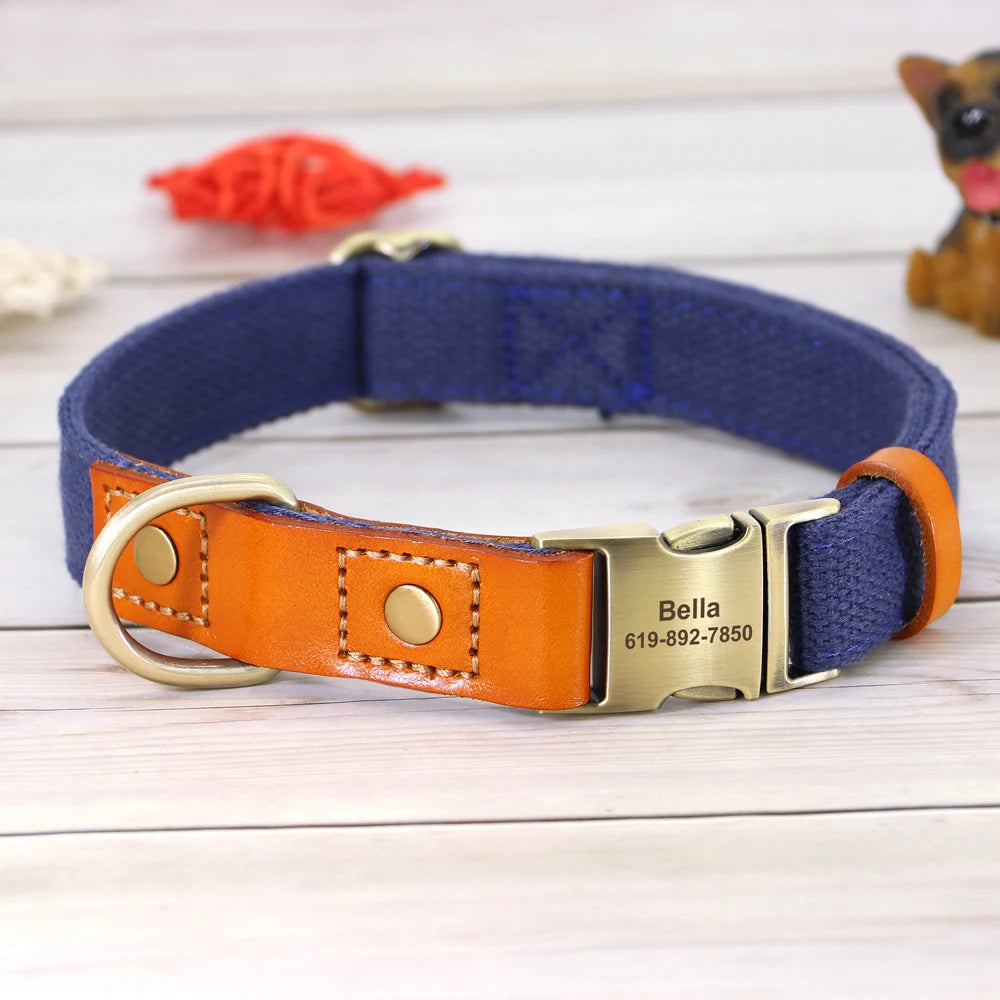 Personalized Nylon Dog Collar & Leash Set