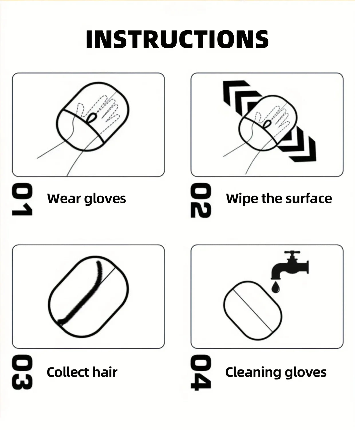 Static Pet Hair Removal Grooming Gloves
