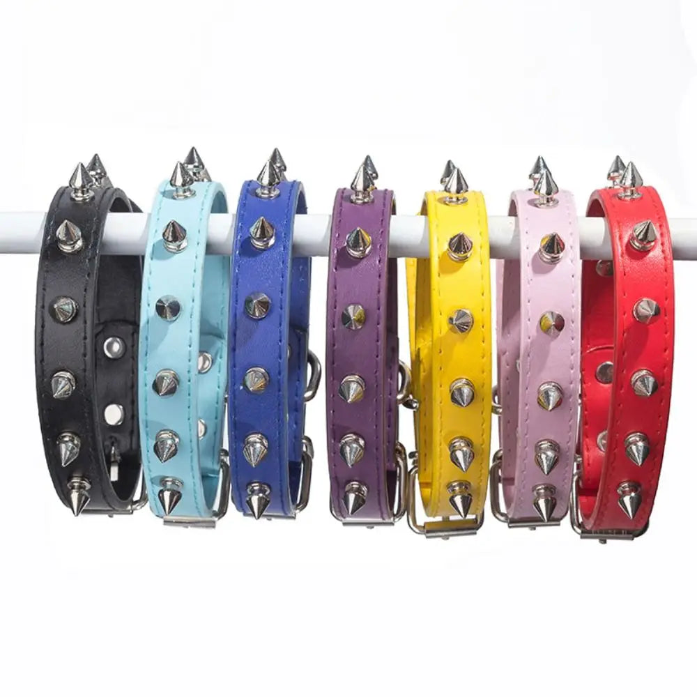 Adjustable Studded Leather Pet Collar