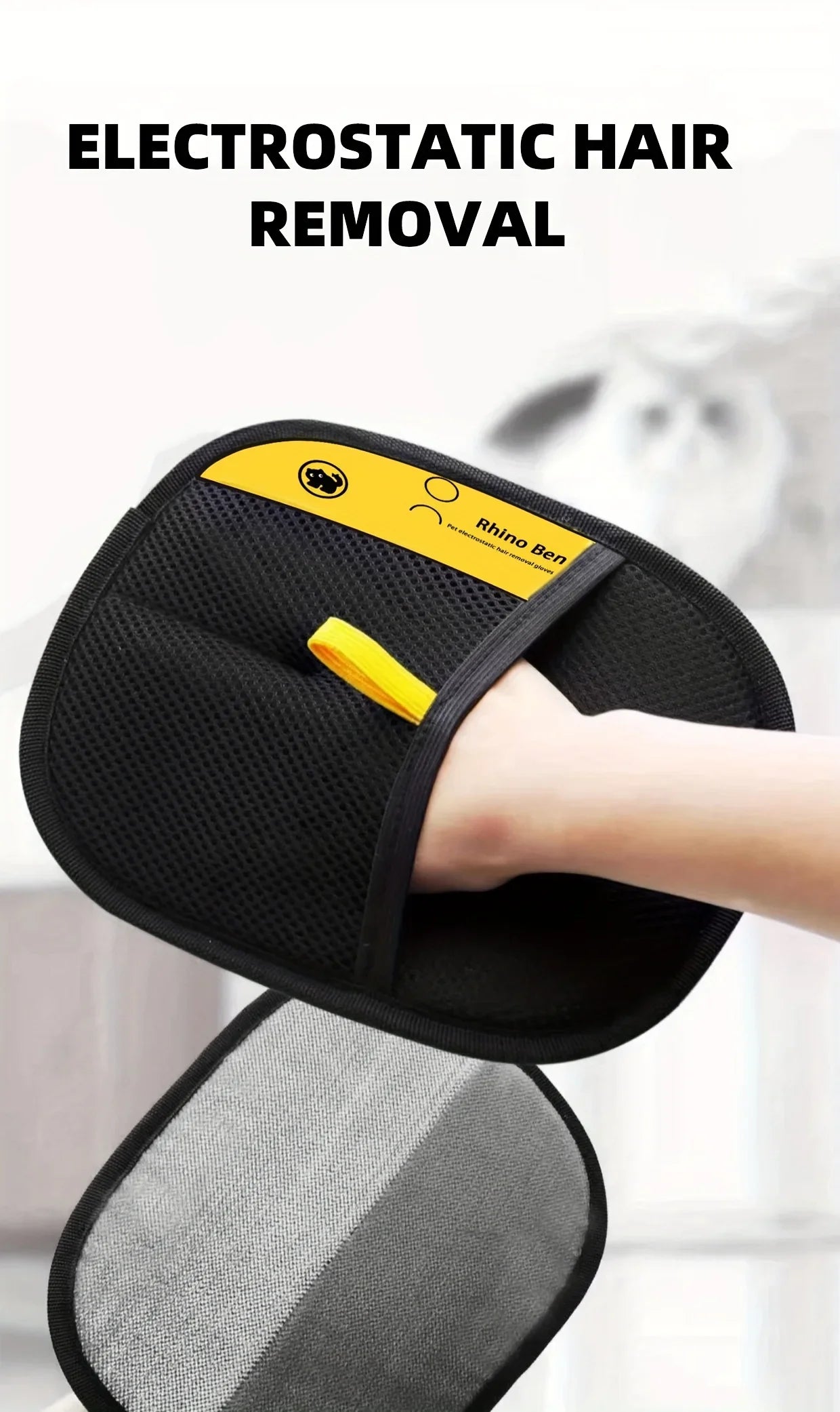 Static Pet Hair Removal Grooming Gloves
