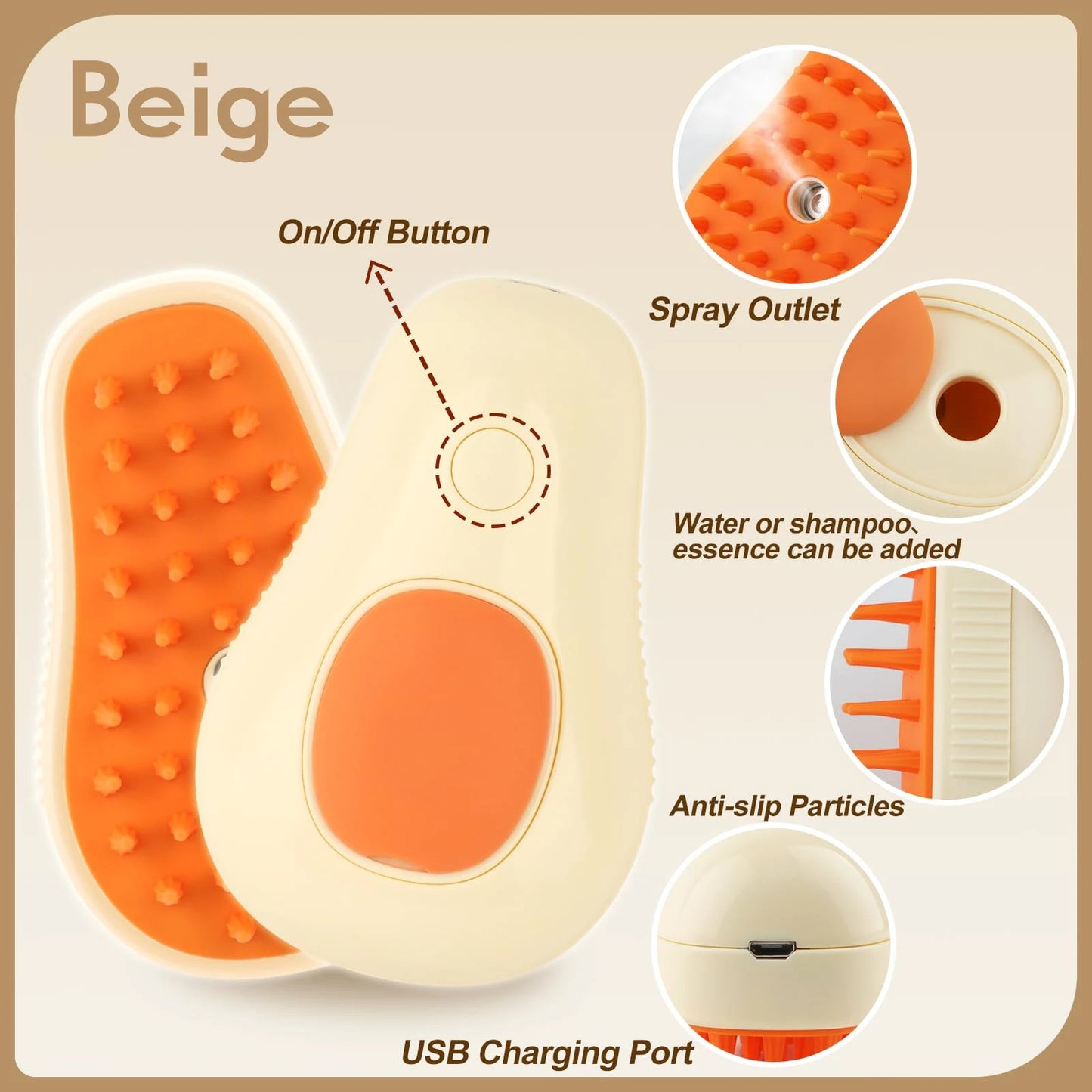 3-in-1 Steam Pet Grooming Brush