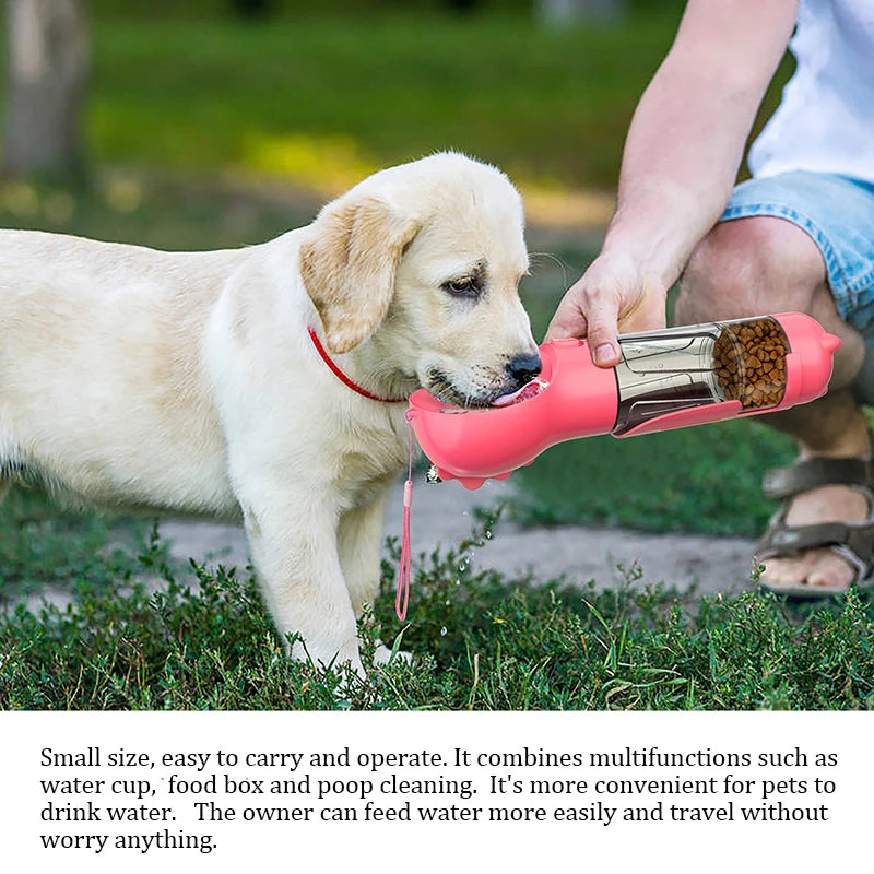 3-in-1 Pet Water Bottle & Feeder
