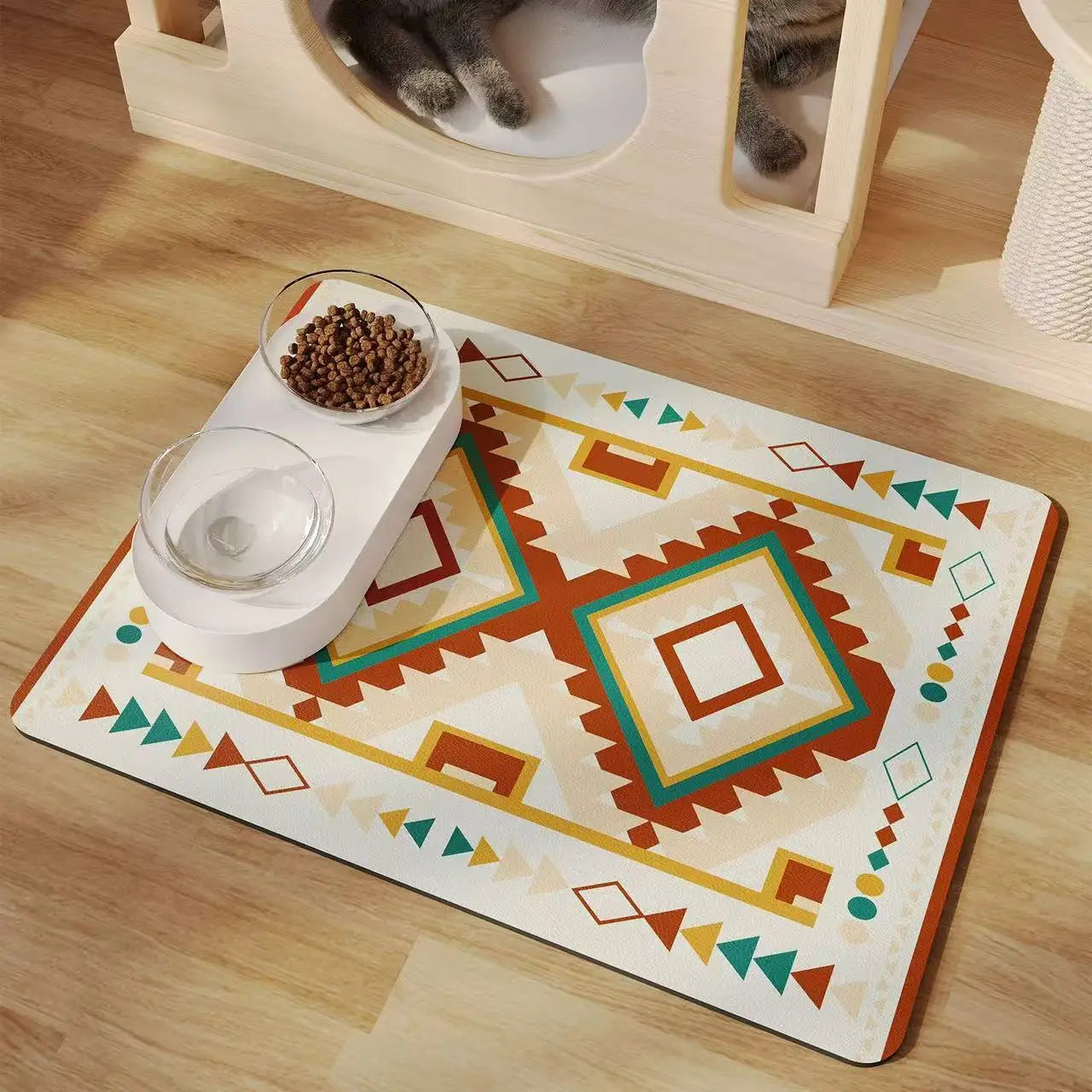 Water-Absorbing Non-Slip Pet Feeding Mat