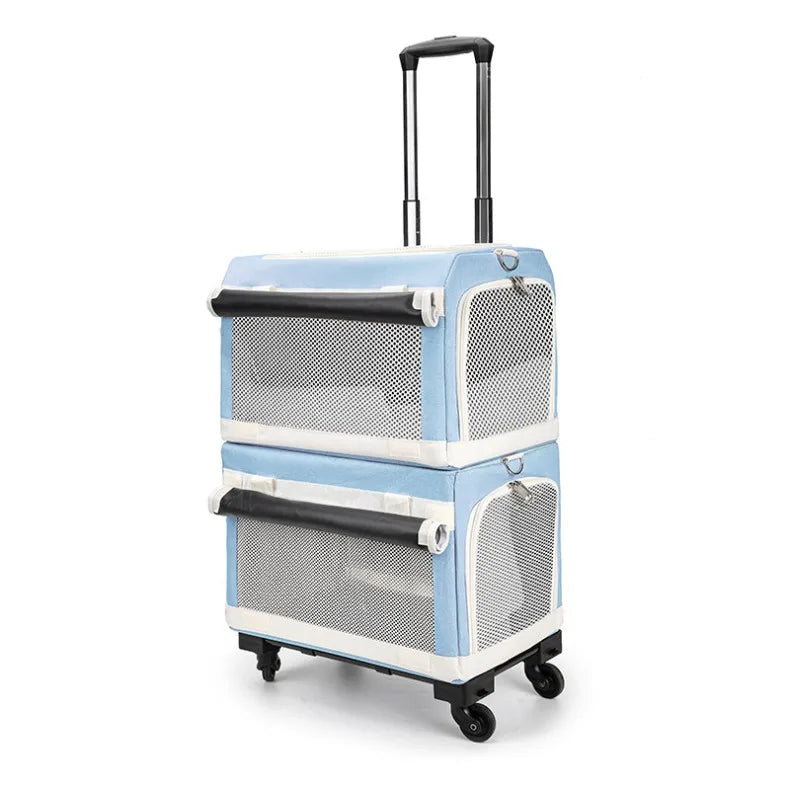 3-Tier Rolling Pet Carrier Suitcase