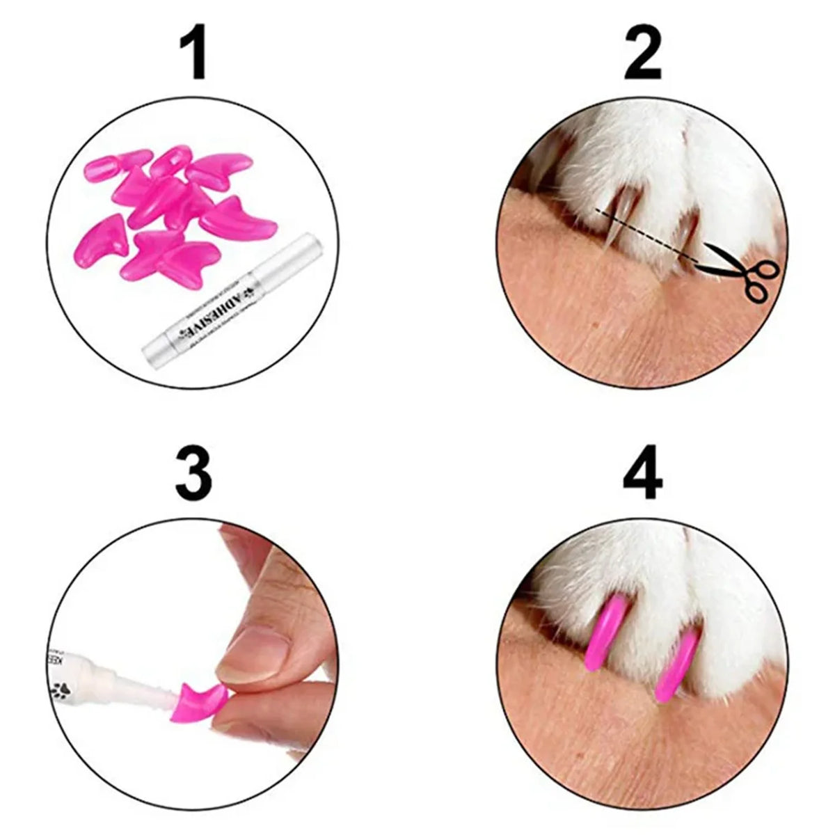 Soft Silicone Cat Nail Caps (20 pcs)
