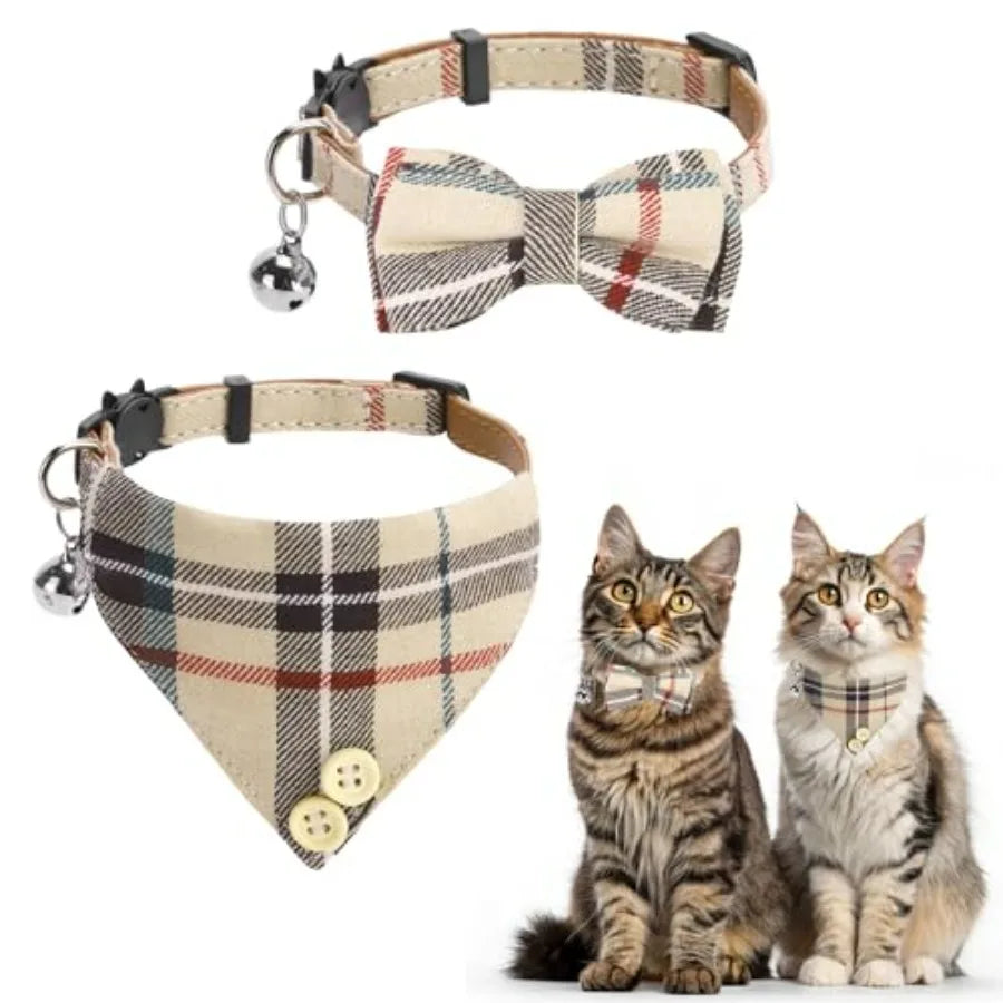 Plaid Breakaway Cat Collar Set