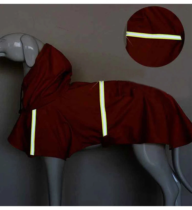 Waterproof Reflective Hooded Dog Raincoat