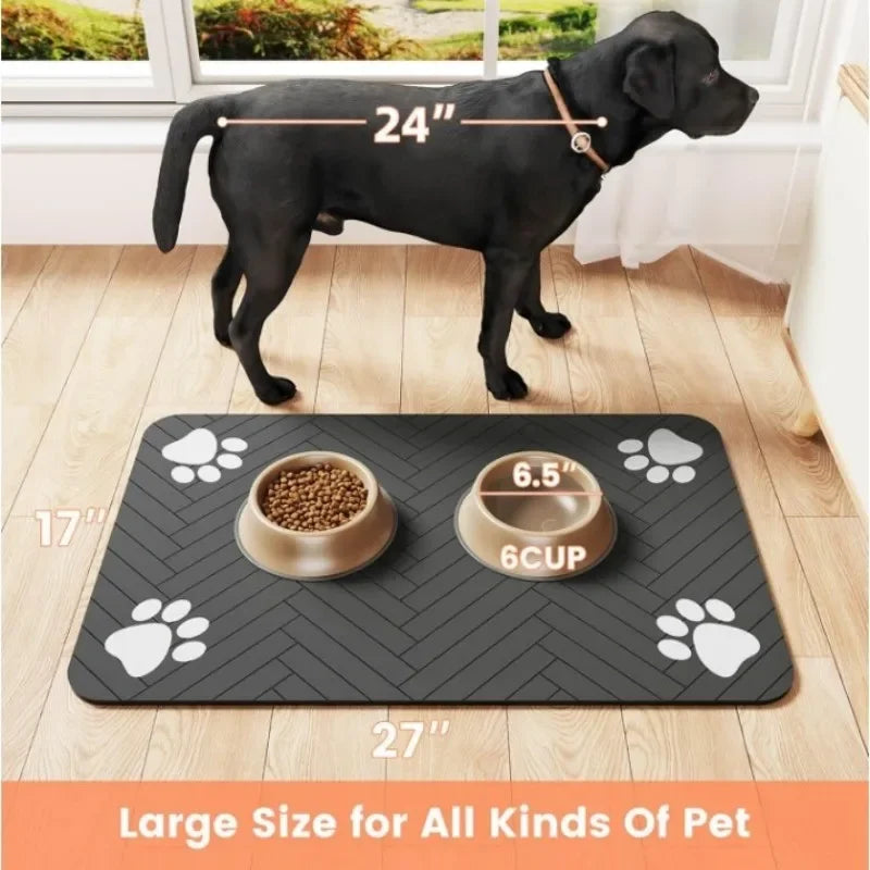 Cute Waterproof Non-Slip Pet Feeding Mat
