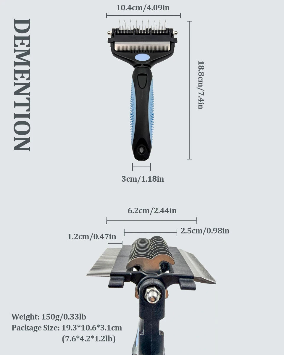 3-in-1 Pet Grooming Hair Brush