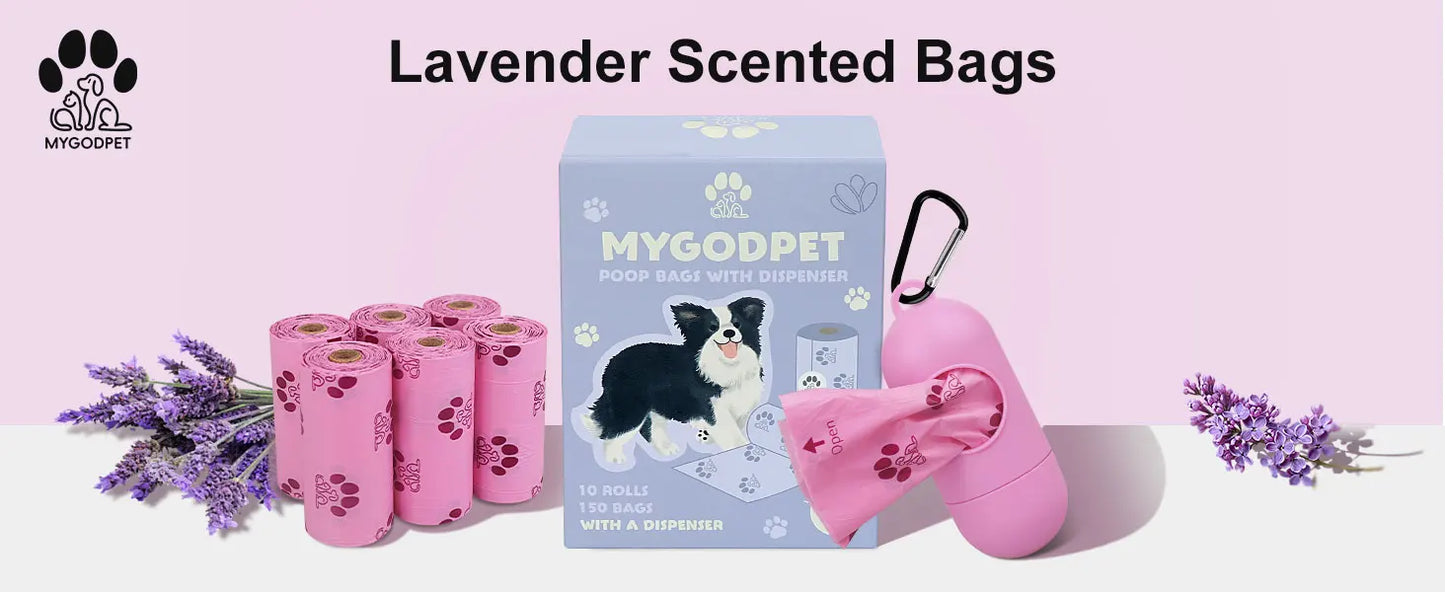 Biodegradable Dog Poop Bags with Dispenser (150 Count)