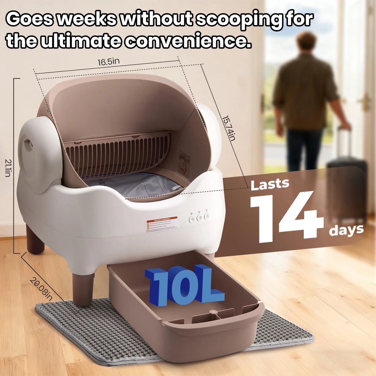 Automatic Self-Cleaning Cat Litter Box with App Control