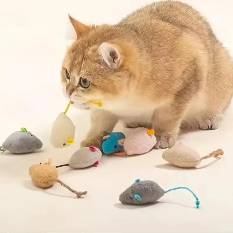 Interactive Plush Rat Cat Toy