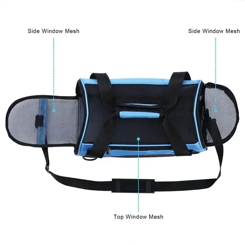 Foldable 4-Sided Pet Travel Carrier Bag