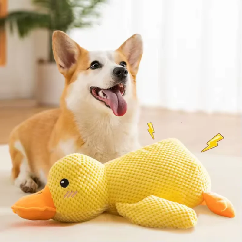 Durable Plush Duck Squeaky Dog Toy