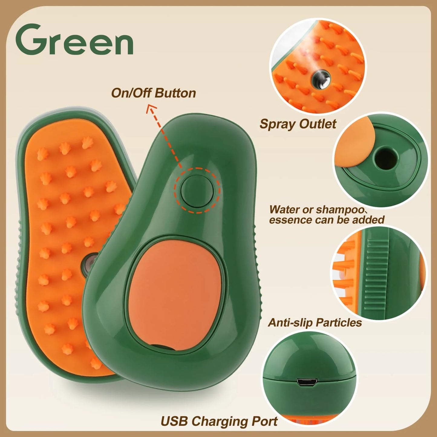 3-in-1 Steam Pet Grooming Brush