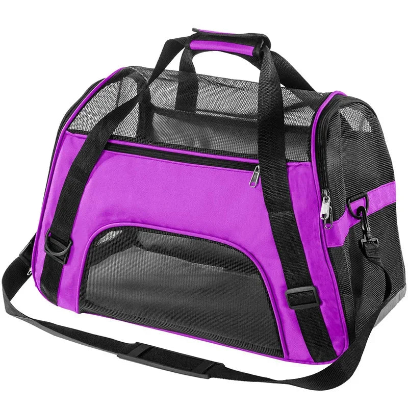 Foldable 4-Sided Pet Travel Carrier Bag