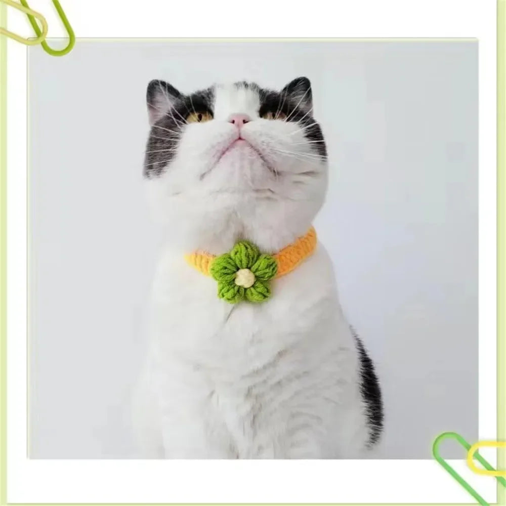 Crochet Flower Pet Collar