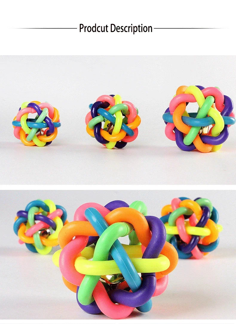 Colorful Rubber Dog Ball with Bell