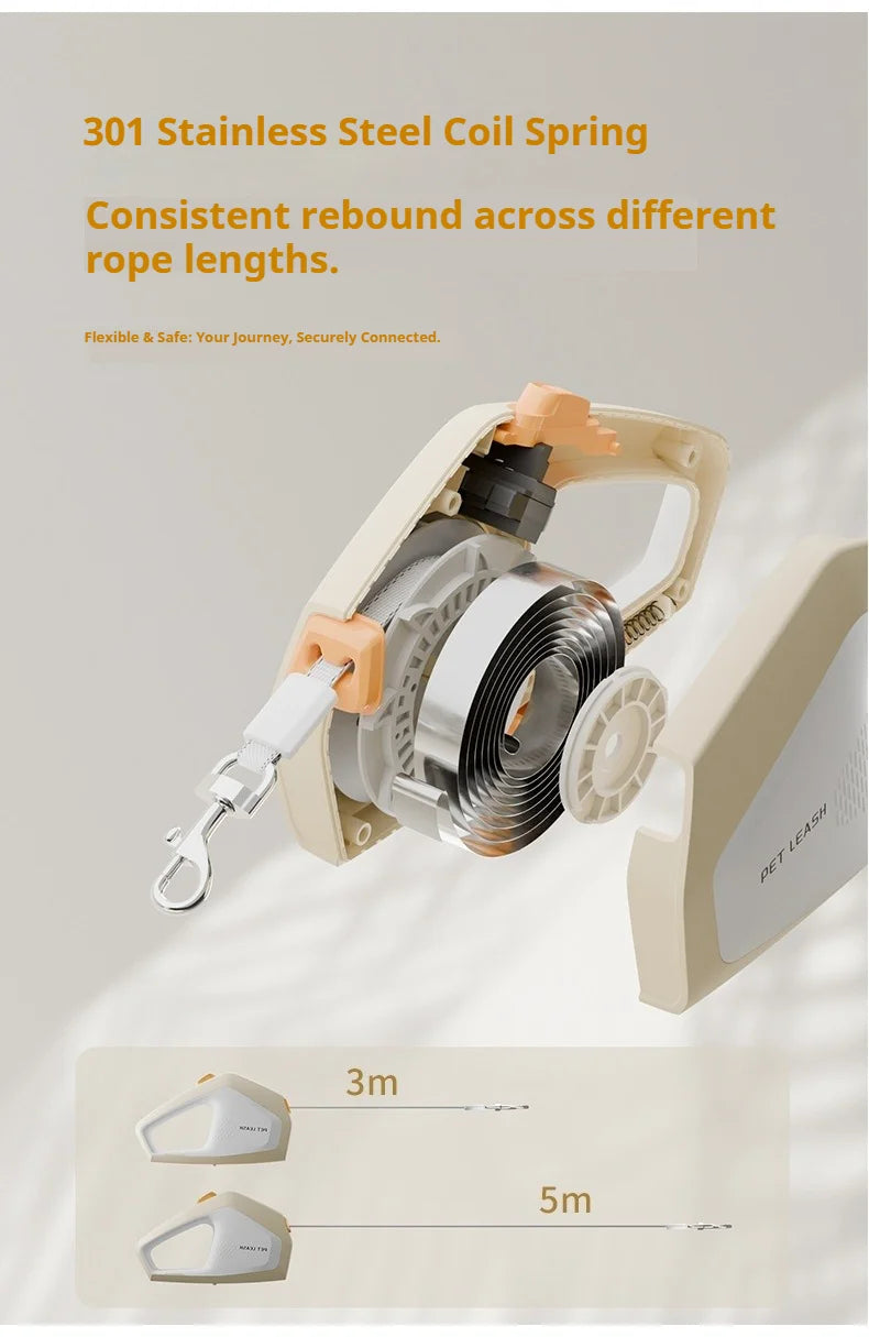 5M Retractable Dog Leash for Walking & Travel