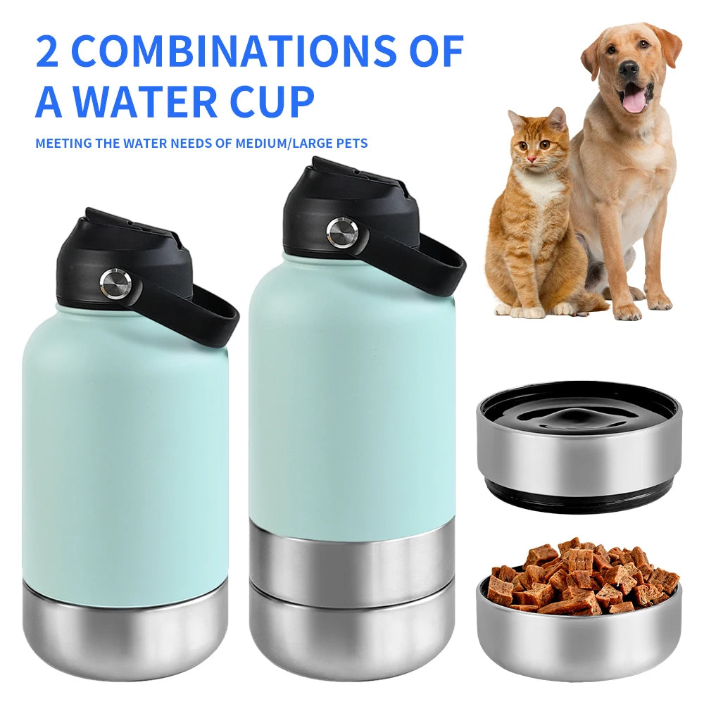 3-in-1 Stainless Steel Pet Water Bottle