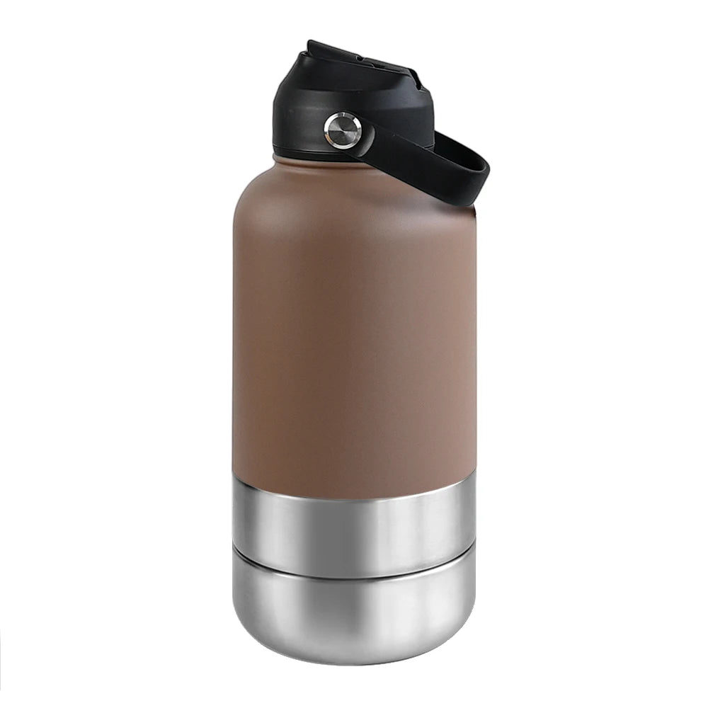 3-in-1 Stainless Steel Pet Water Bottle