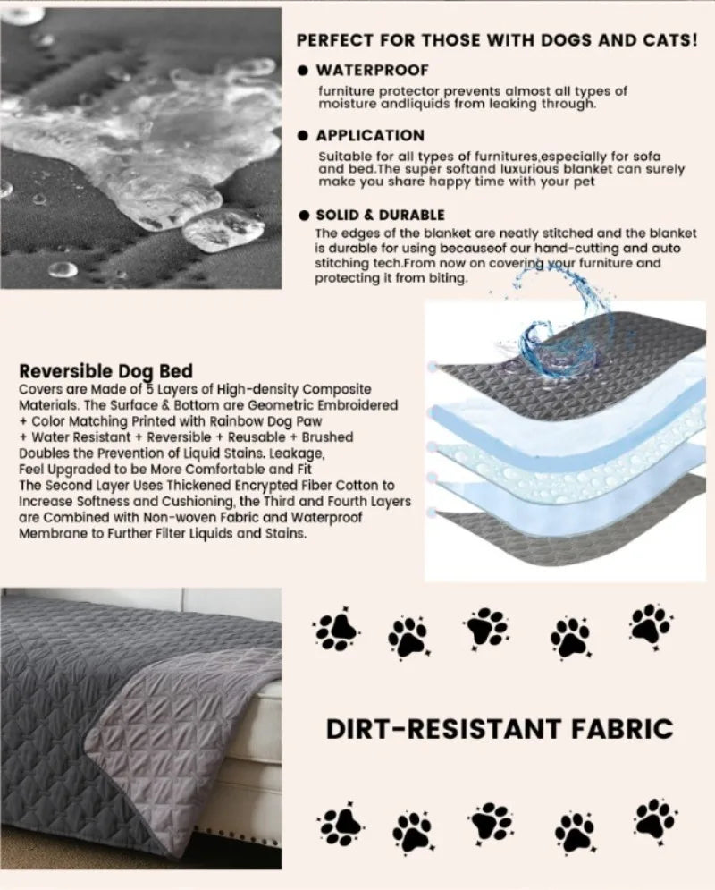 Waterproof Reversible Dog Bed & Furniture Cover