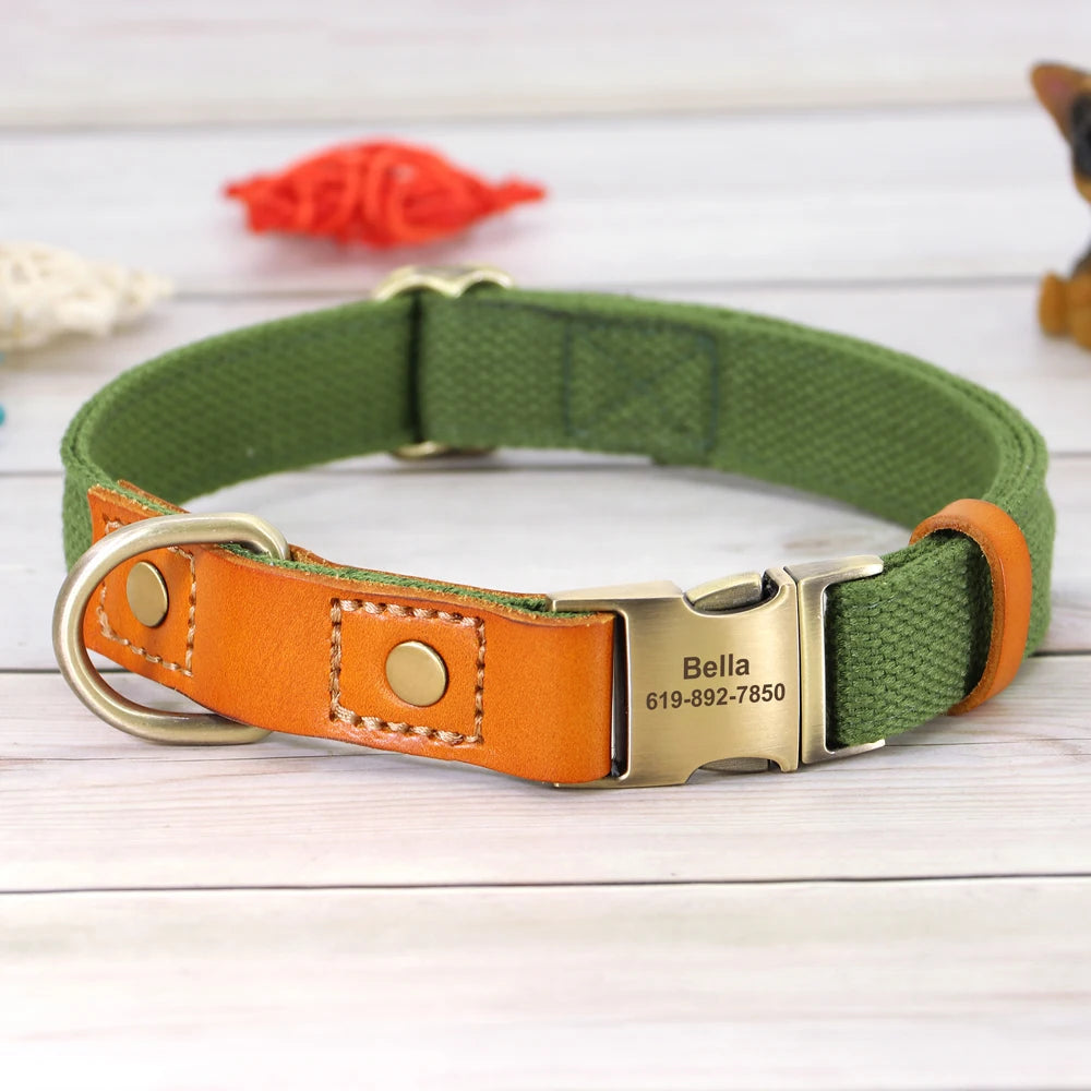 Personalized Nylon Dog Collar & Leash Set
