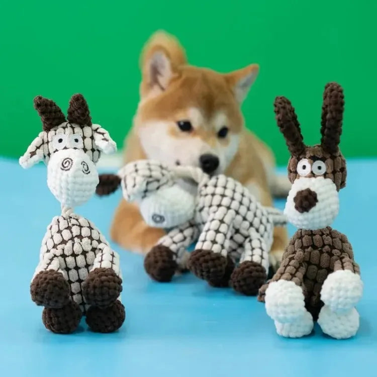 Cute Donkey Plush Squeaky Dog Toy