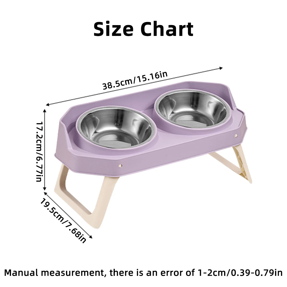 Elevated Detachable Pet Food & Water Bowl with Stand