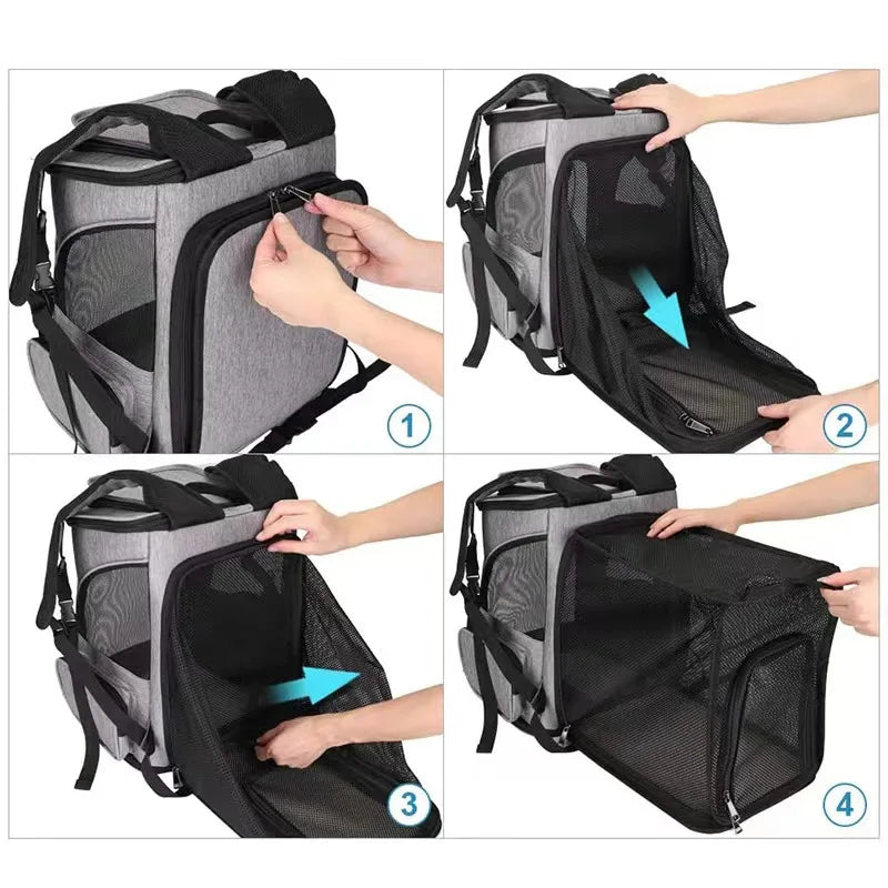 Expandable Breathable Pet Carrier Backpack