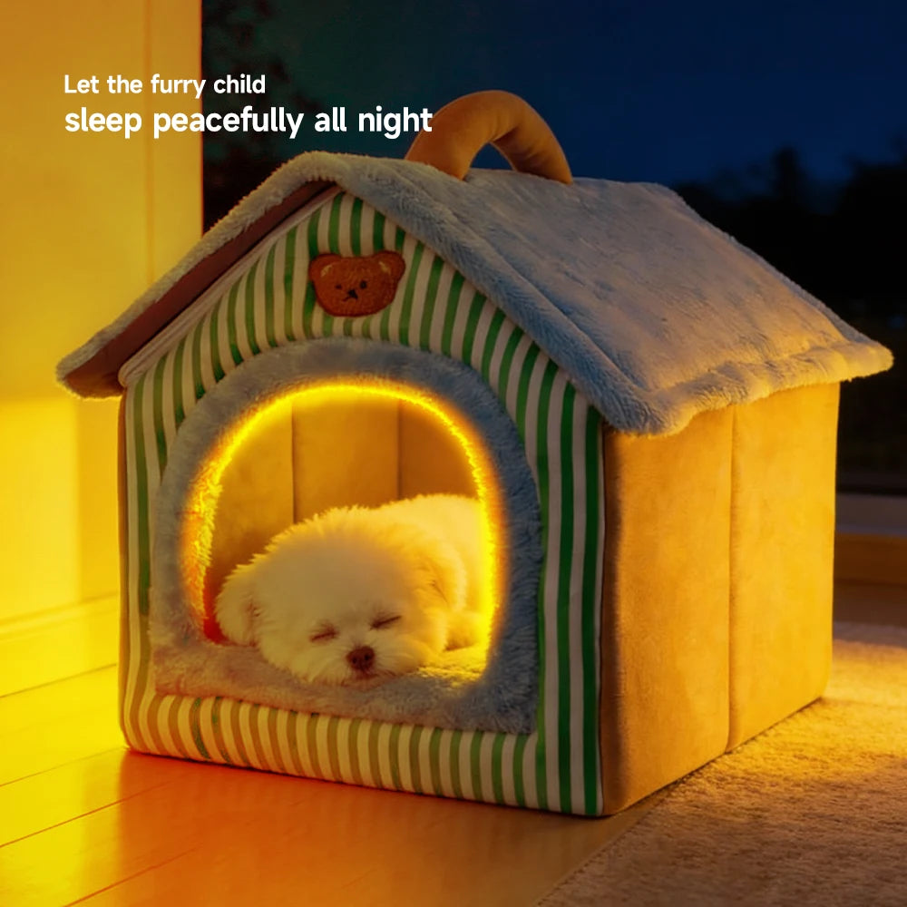 Foldable Washable Pet House Bed