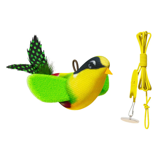 Interactive Hanging Bird Cat Toy with Catnip